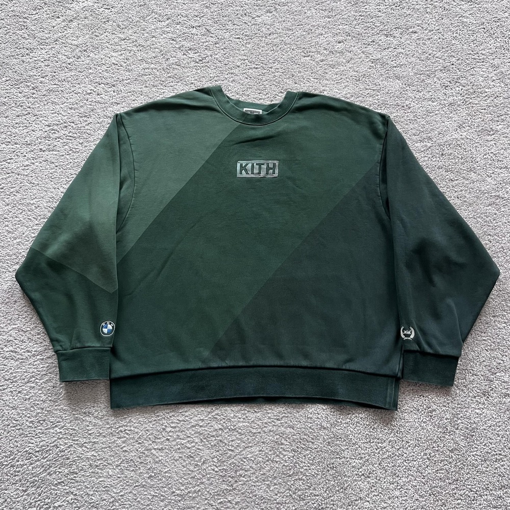 Kith For BMW Vitality Vintage Nelson Crewneck Sweatshirt Mens 2XL Green